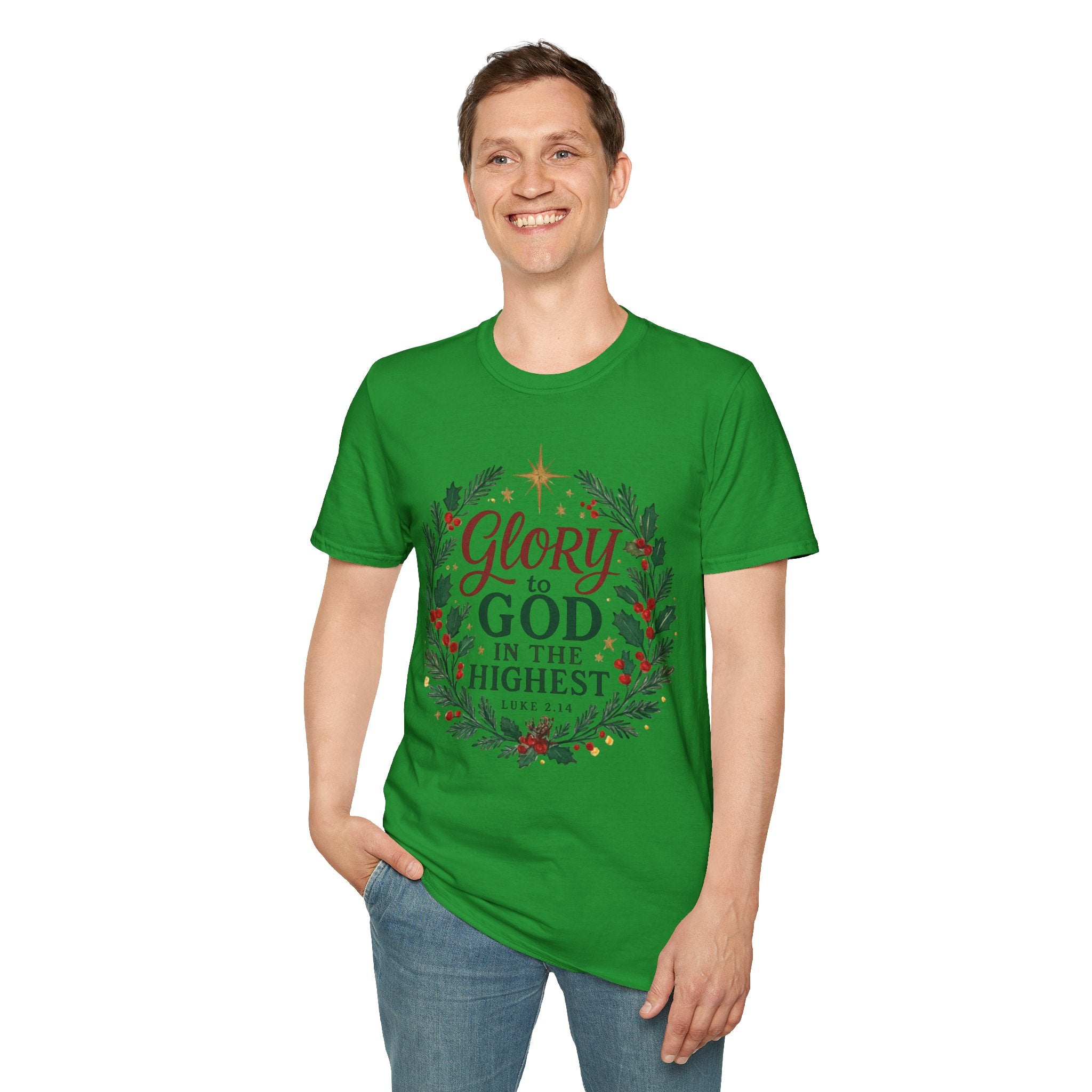 🌟 Glory to God in the Highest – Christmas Verse T-Shirt by DesignAura