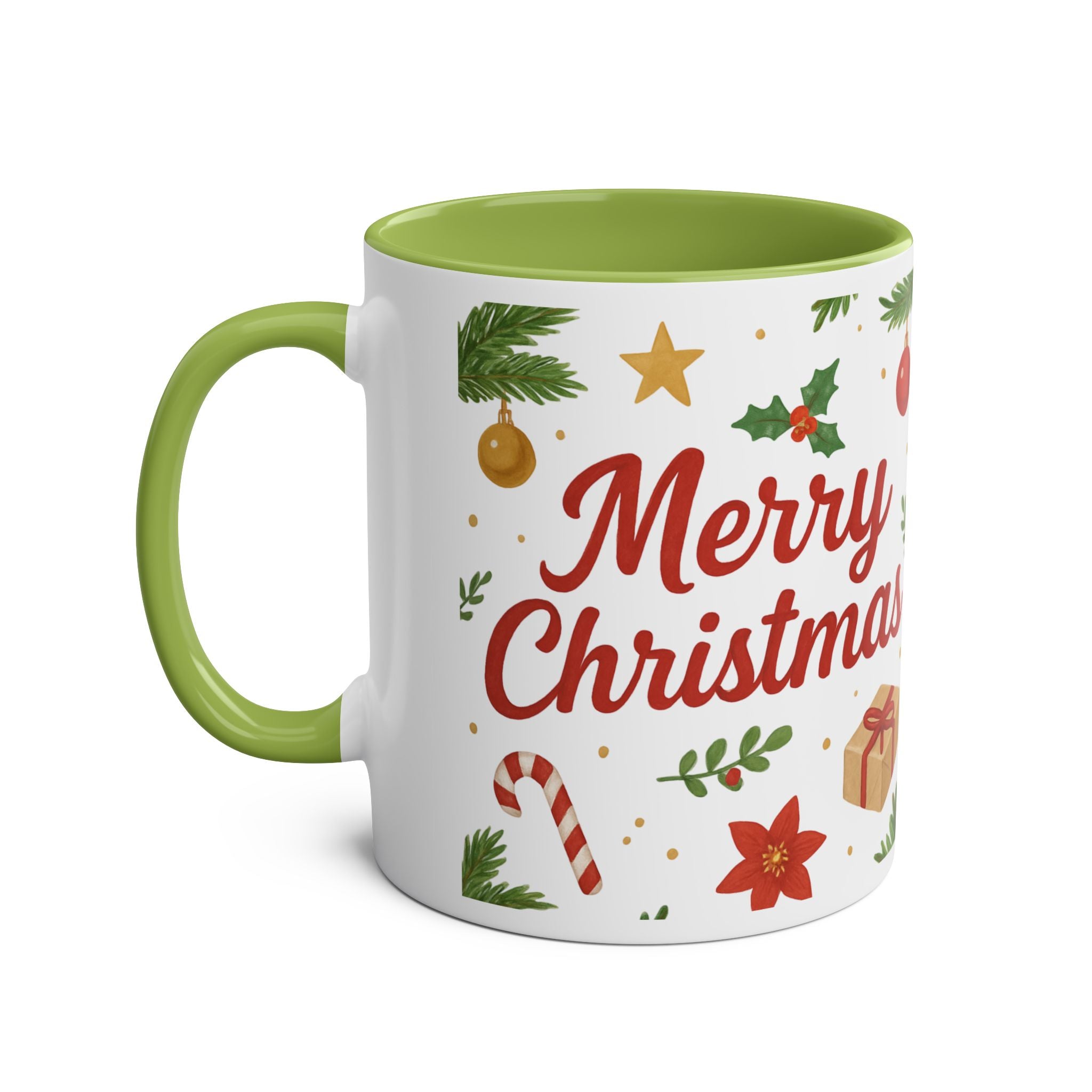 Merry Christmas Two-Tone Coffee Mug - 11oz Festive Holiday Gift by DesignAura