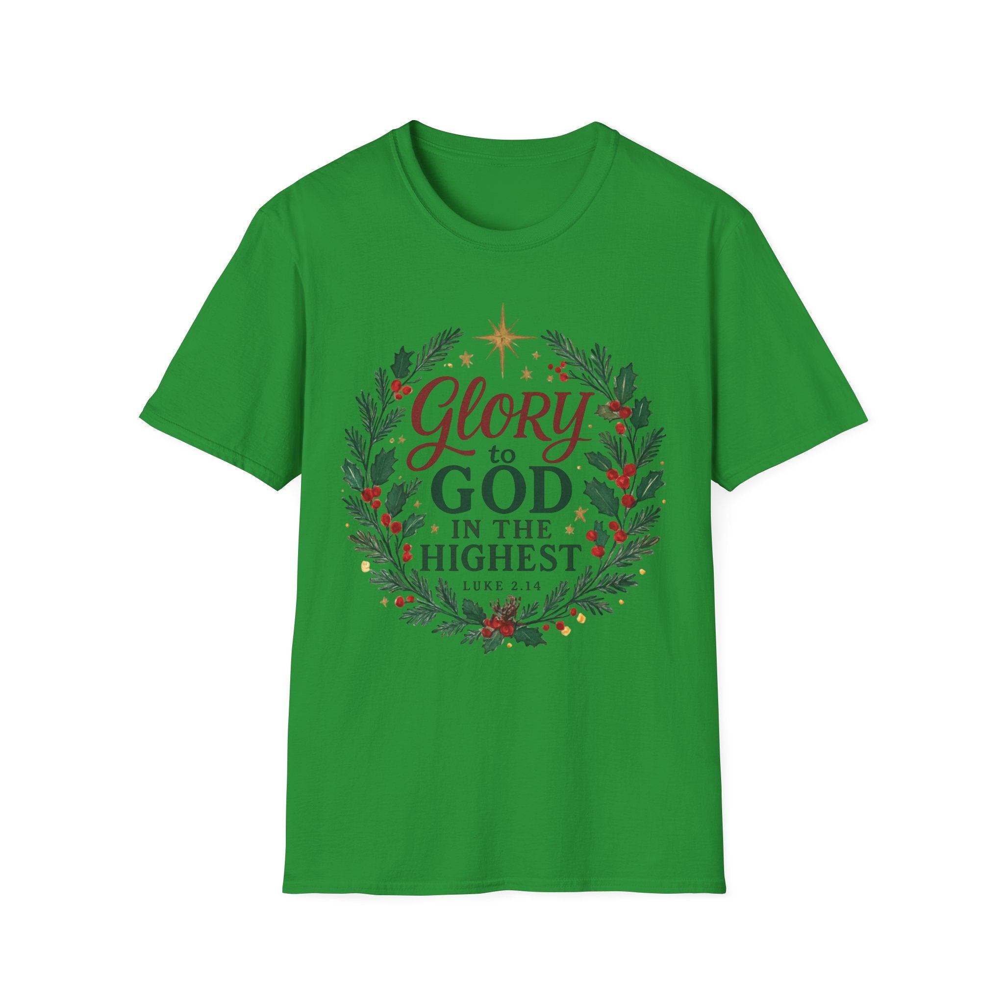 🌟 Glory to God in the Highest – Christmas Verse T-Shirt by DesignAura