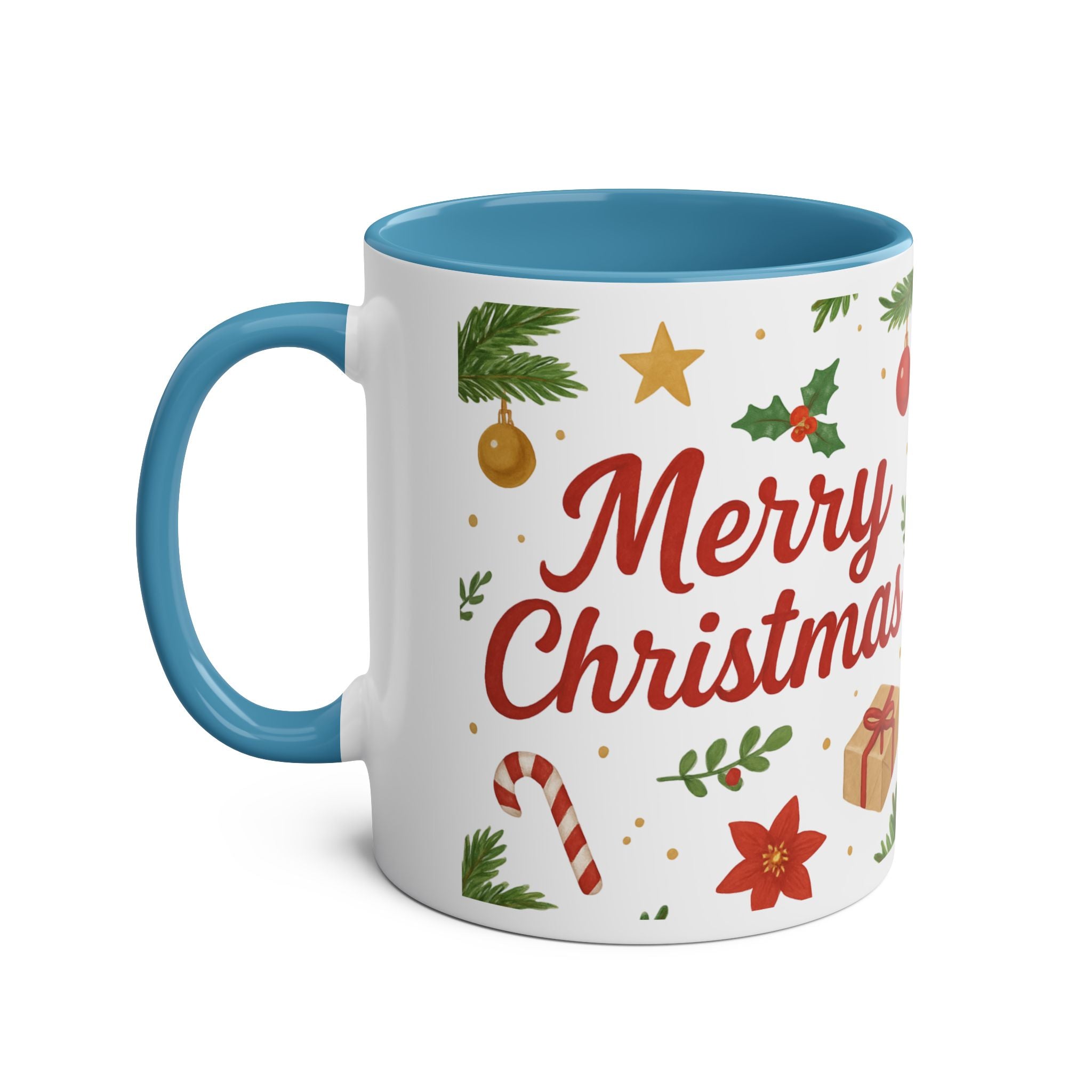Merry Christmas Two-Tone Coffee Mug - 11oz Festive Holiday Gift by DesignAura
