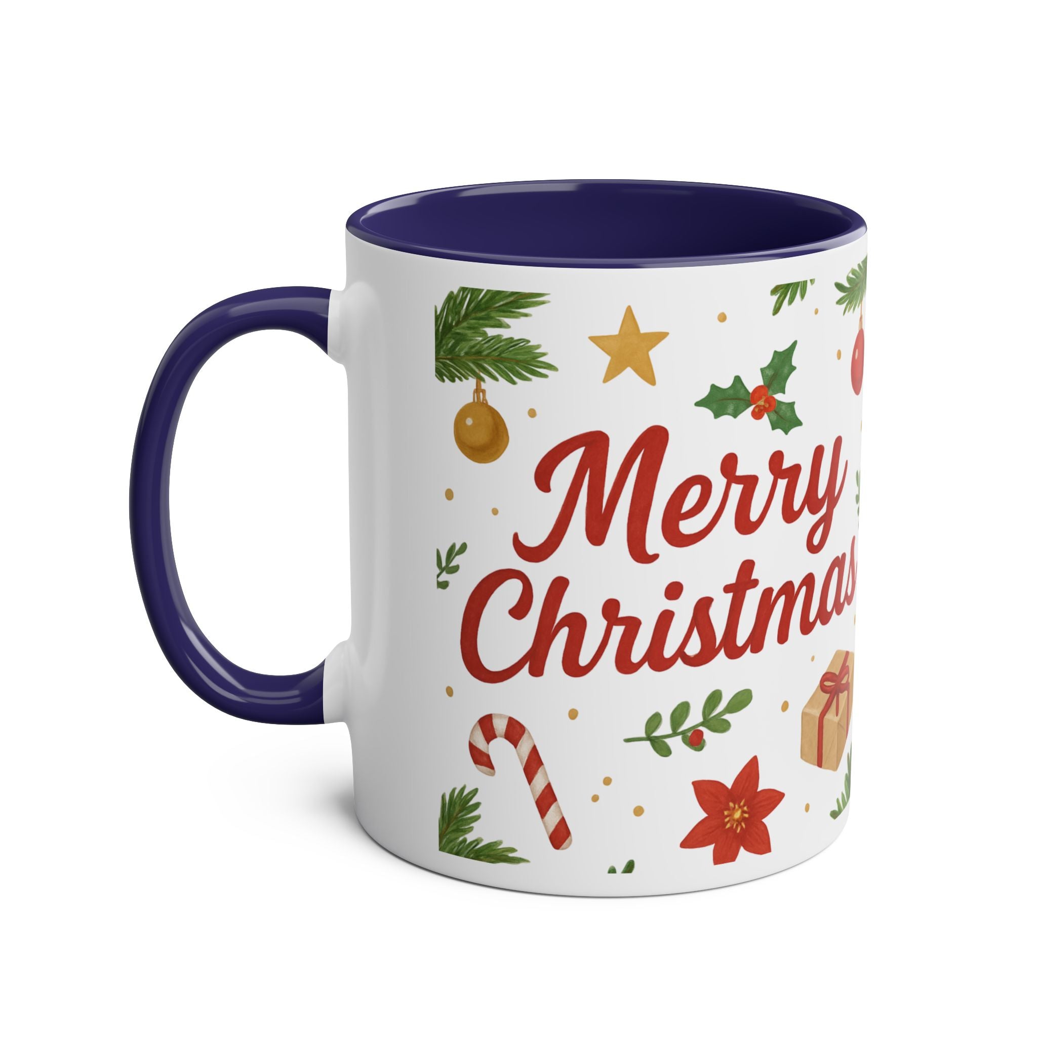Merry Christmas Two-Tone Coffee Mug - 11oz Festive Holiday Gift by DesignAura