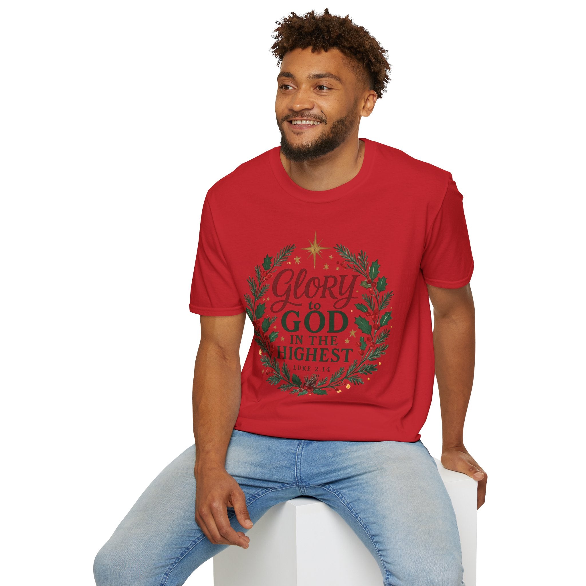 🌟 Glory to God in the Highest – Christmas Verse T-Shirt by DesignAura
