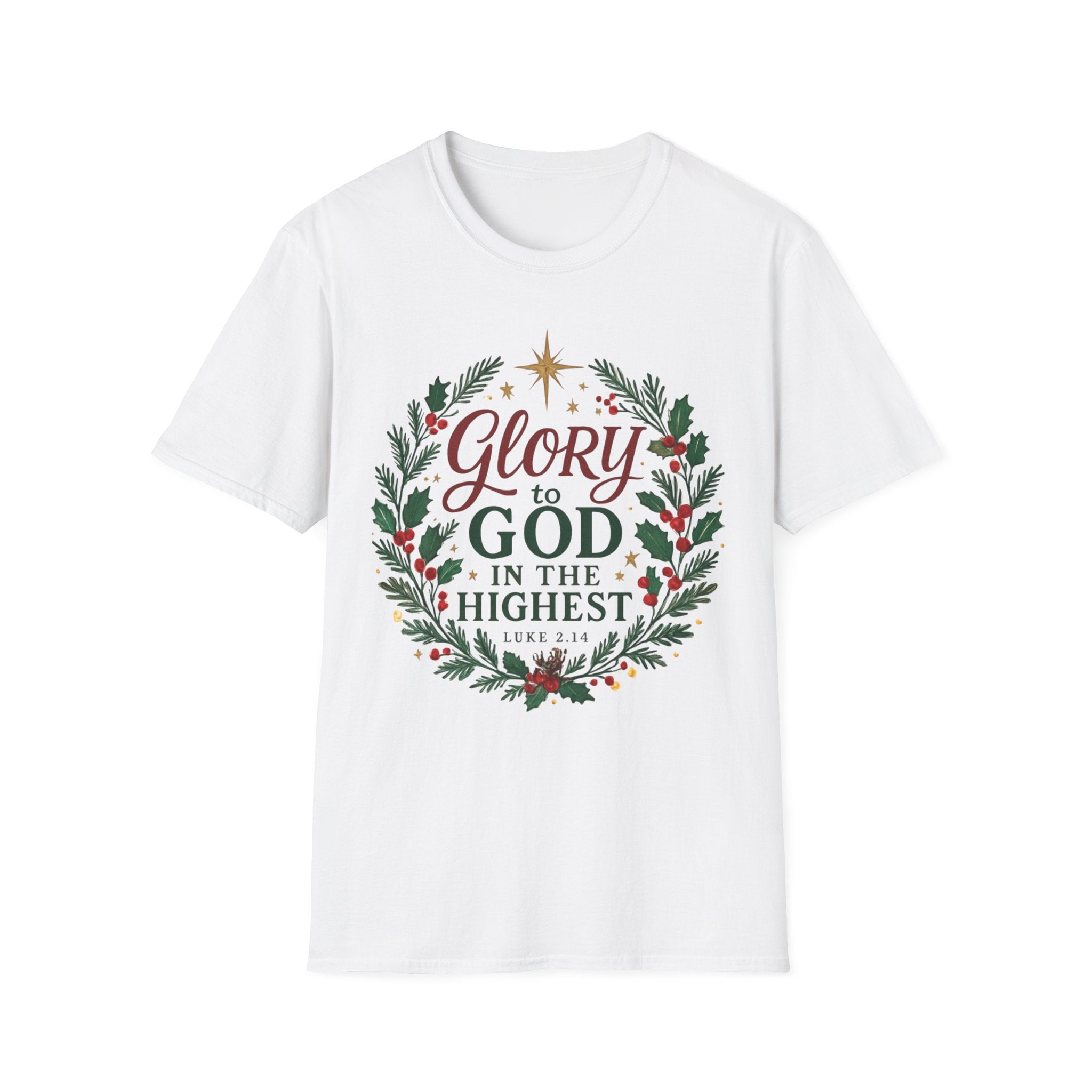 🌟 Glory to God in the Highest – Christmas Verse T-Shirt by DesignAura